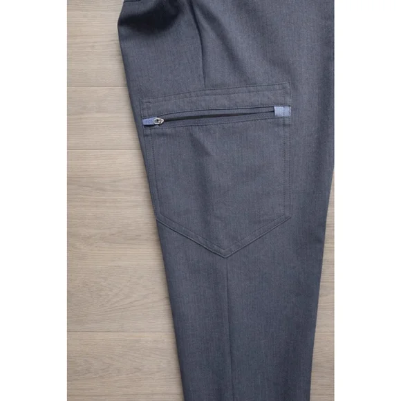 FIGS Scrub Set XXS Petite Graphite Gray Jogger Pants + V-Neck Top - Picture 7 of 9